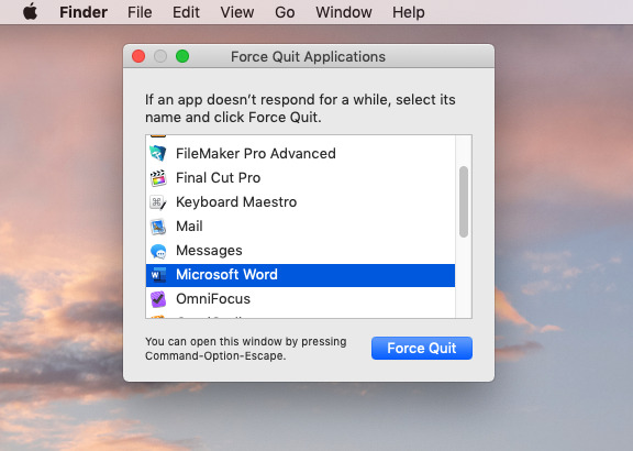 shift key not working in word for mac
